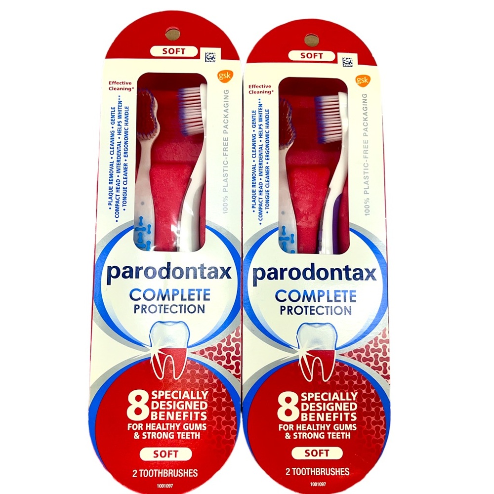 Parodontax Complete Protection Soft Toothbrush for Healthy Gums and Teeth, 2 Pk